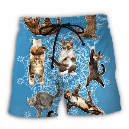 Yoga Cat Lover Mandala - Beach Short - Owl Ohh - Owl Ohh