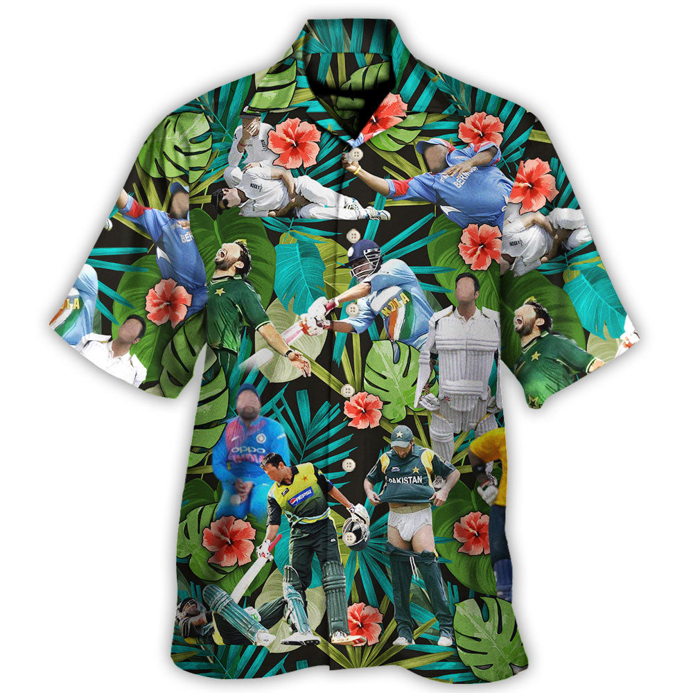 Cricket Sport Funny Play Amazing Tropical Art - Hawaiian Shirt - Owl Ohh for men and women, kids - Owl Ohh