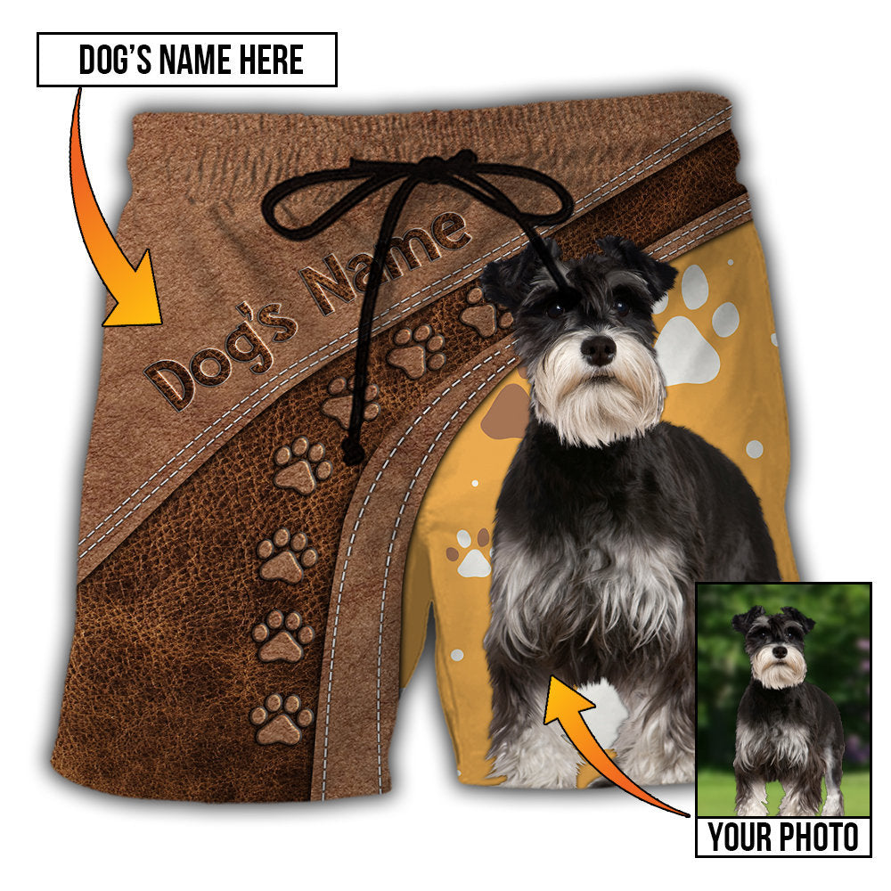 Dog Paw Brown Style Classic Custom Photo Personalized - Beach Short - Owl Ohh - Owl Ohh