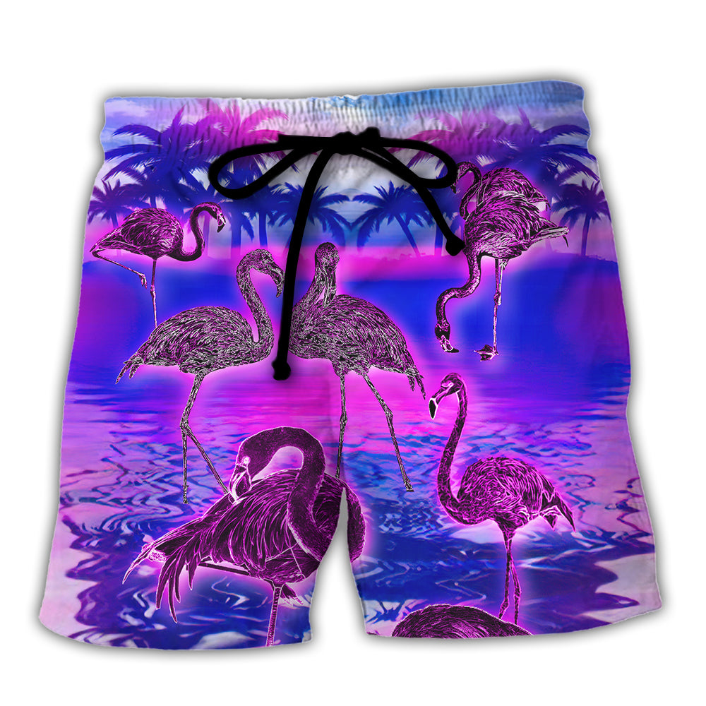 Flamingo - Be A Flamingo In A Flock Of Pigeons - Beach Short - Owl Ohh - Owl Ohh