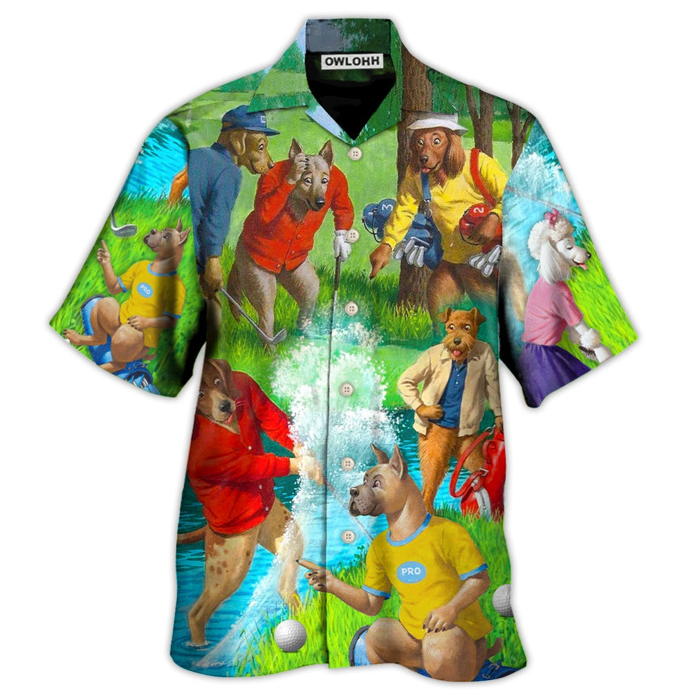 Golf Dog Cool Lover Golf Art Style - Hawaiian Shirt - Owl Ohh - Owl Ohh
