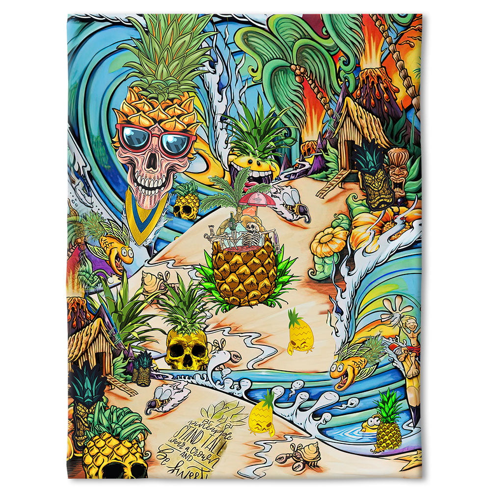 Skull Pineapple Fruit Amazing - Flannel Blanket - Owl Ohh - Owl Ohh