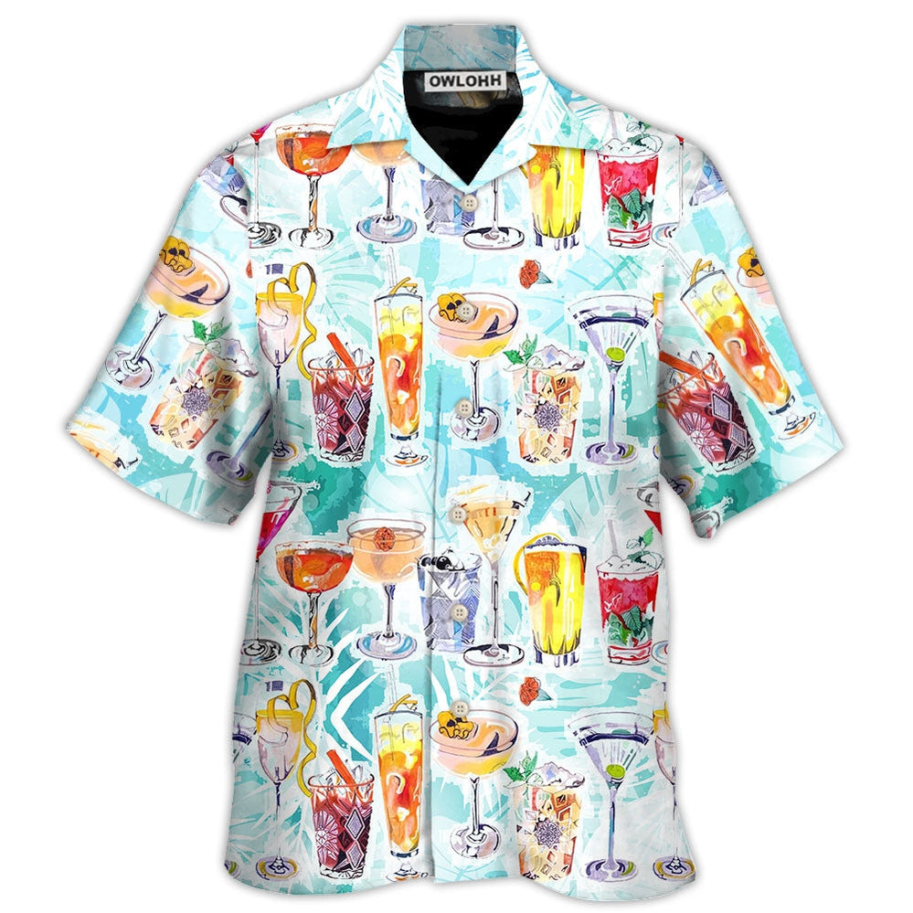 Wine Cocktail And Beach Tropical - Hawaiian Shirt - Owl Ohh - Owl Ohh