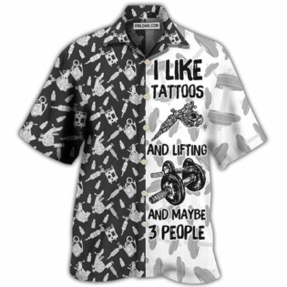 Tattoo Lifting I Like Tatoos And Lifting - Hawaiian Shirt - Owl Ohh - Owl Ohh