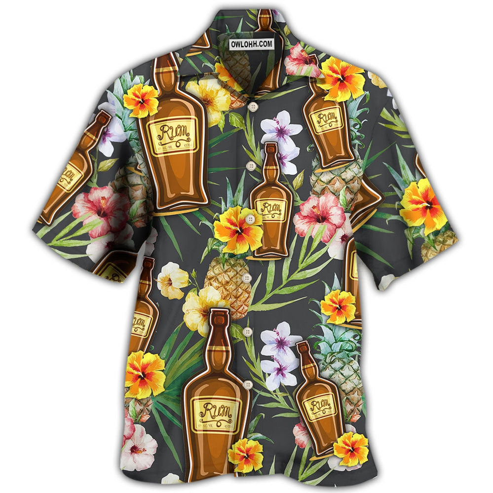 Wine Rum Drinking Tropical Art - Hawaiian Shirt - Owl Ohh - Owl Ohh