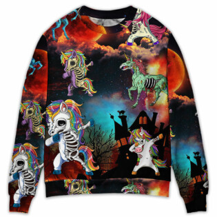 Halloween Zombie Unicorn Dabbing - Sweater - Ugly Christmas Sweaters - Owl Ohh - Owl Ohh