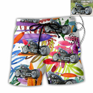 Motorcycle My Sweet Lover Custom Photo - Beach Short - Owl Ohh - Owl Ohh