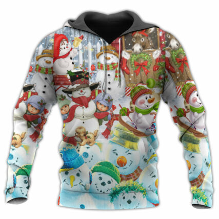 Snowman Happy Farm Holiday Christmas - Hoodie - Owl Ohh - Owl Ohh