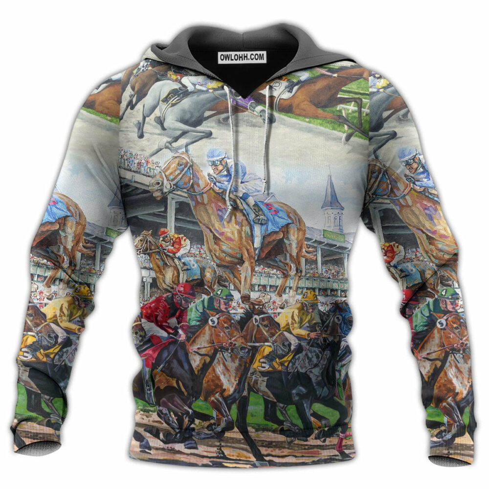 Horse Racing Be Strong Be Brave - Hoodie - Owl Ohh - Owl Ohh