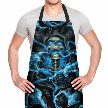 Skull Black Ground Thunder - Adjustable Apron - Owl Ohh - Owl Ohh