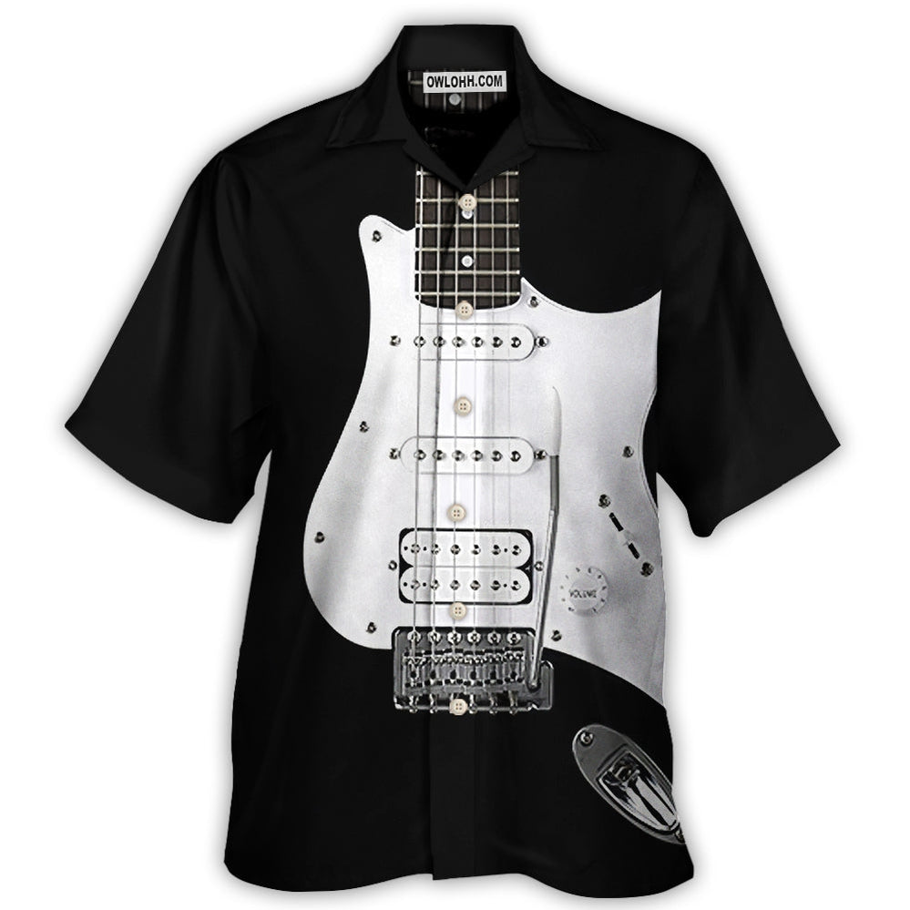 Guitar Black Electric Guitar - Hawaiian Shirt - Owl Ohh - Owl Ohh