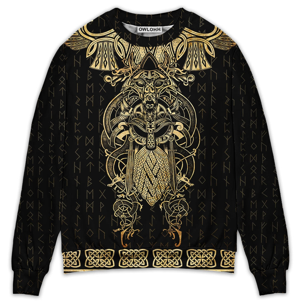 Viking Warrior The Raven Yellow Of Odin - Sweater - Ugly Christmas Sweaters - Owl Ohh - Owl Ohh