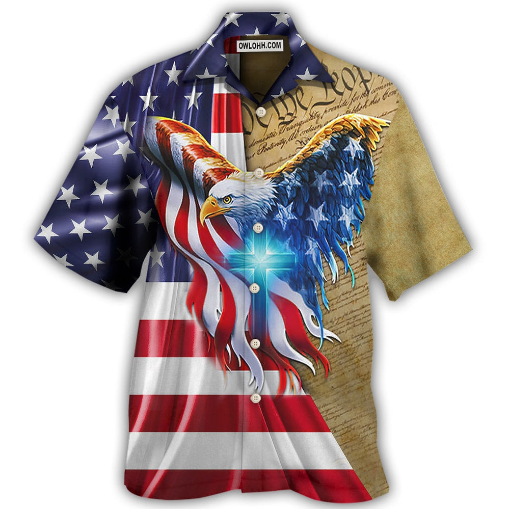 Eagle Cross One Nation Under God - Hawaiian Shirt - Owl Ohh - Owl Ohh
