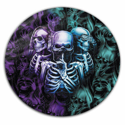 Skull Neither Hear Nor See - Round Mat - Owl Ohh - Owl Ohh