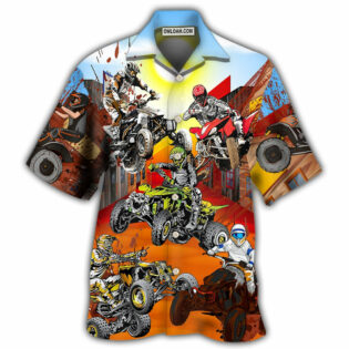 ATV Quad Riding Hard - Hawaiian Shirt - Owl Ohh - Owl Ohh