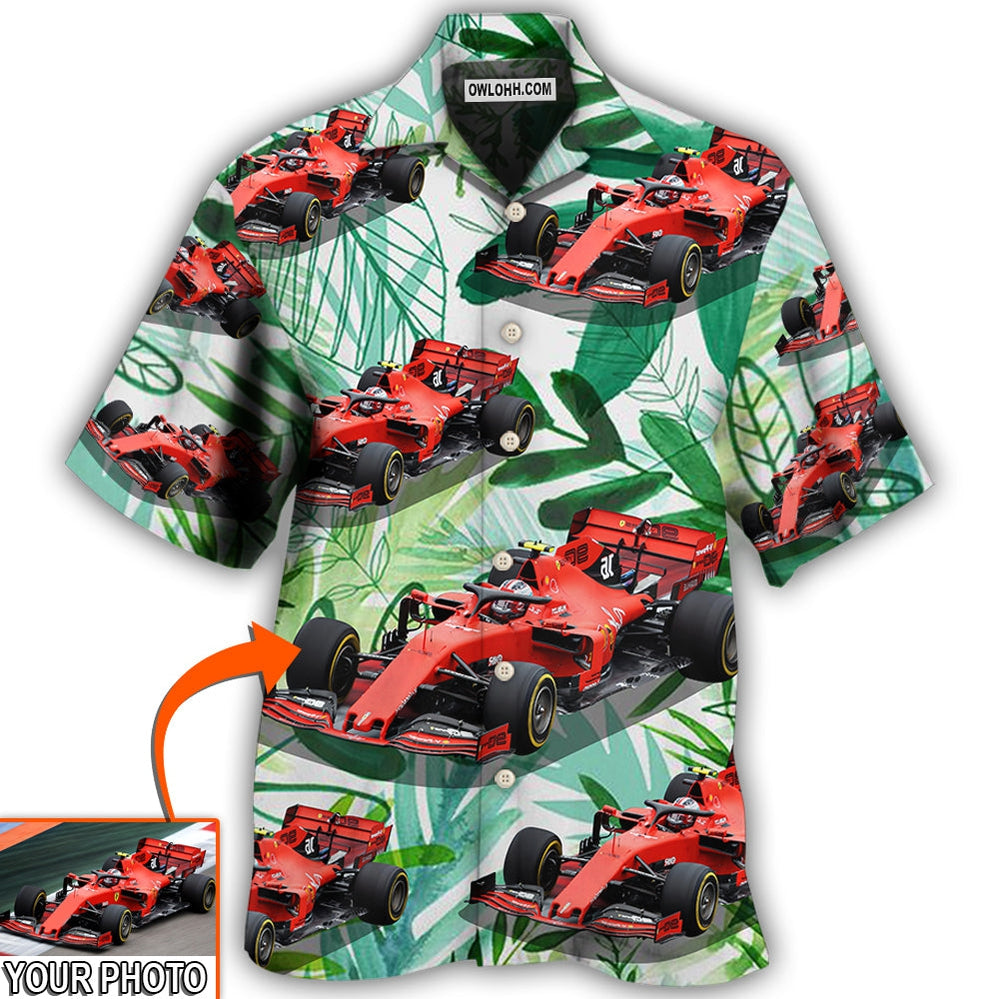 Car Formula One Tropical Custom Photo - Hawaiian Shirt - Owl Ohh - Owl Ohh