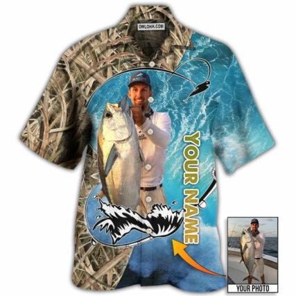 Fishing Blue Water Cool Custom Photo Personalized - Hawaiian Shirt - Owl Ohh - Owl Ohh