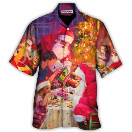 Christmas Santa Claus Story Light Art Style - Hawaiian Shirt - Owl Ohh - Owl Ohh