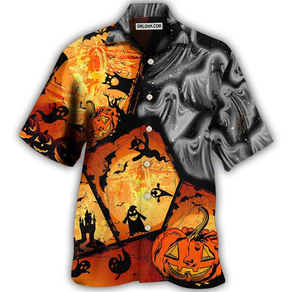 Halloween Ghost Pumpkin Scary - Hawaiian Shirt - Owl Ohh - Owl Ohh