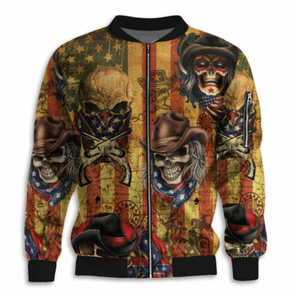 Skull Cowboy America Retro - Bomber Jacket - Owl Ohh - Owl Ohh