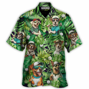 Golf Funny Dog Playing Golf Are You Looking At My Putt Tropical Golf Lover - Hawaiian Shirt - Owl Ohh-Owl Ohh