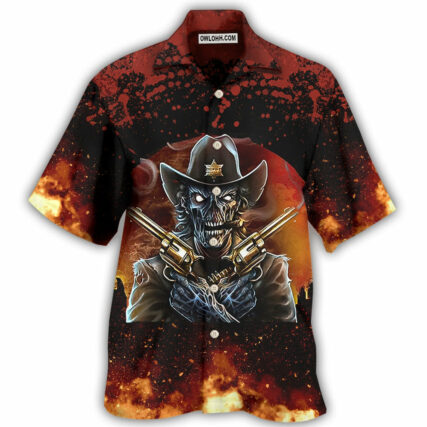 Skull Cowboy I’m Your Huckleberry - Hawaiian Shirt - Owl Ohh - Owl Ohh