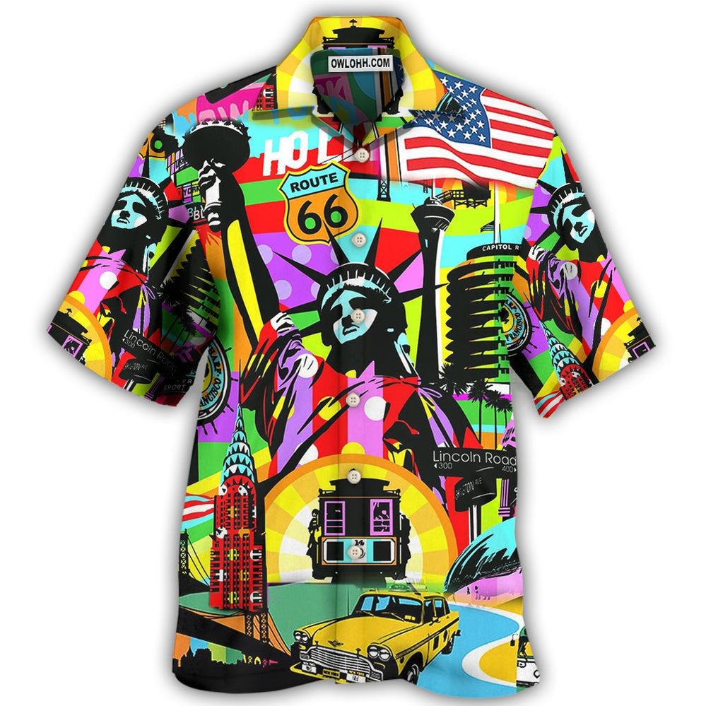 America Travel Colorful Style - Hawaiian Shirt - Owl Ohh - Owl Ohh