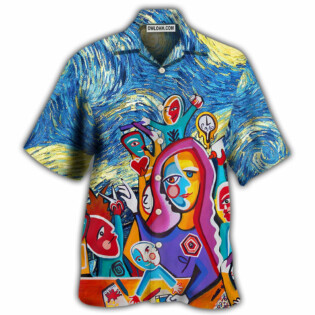Teacher Art Teacher in Starry Night - Hawaiian Shirt - Owl Ohh - Owl Ohh