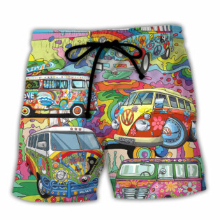 Hippie Van Colorful Art Peace - Beach Short - Owl Ohh - Owl Ohh