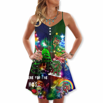 Dinosaur Lover Merry Christmas - V-neck Sleeveless Cami Dress - Owl Ohh - Owl Ohh