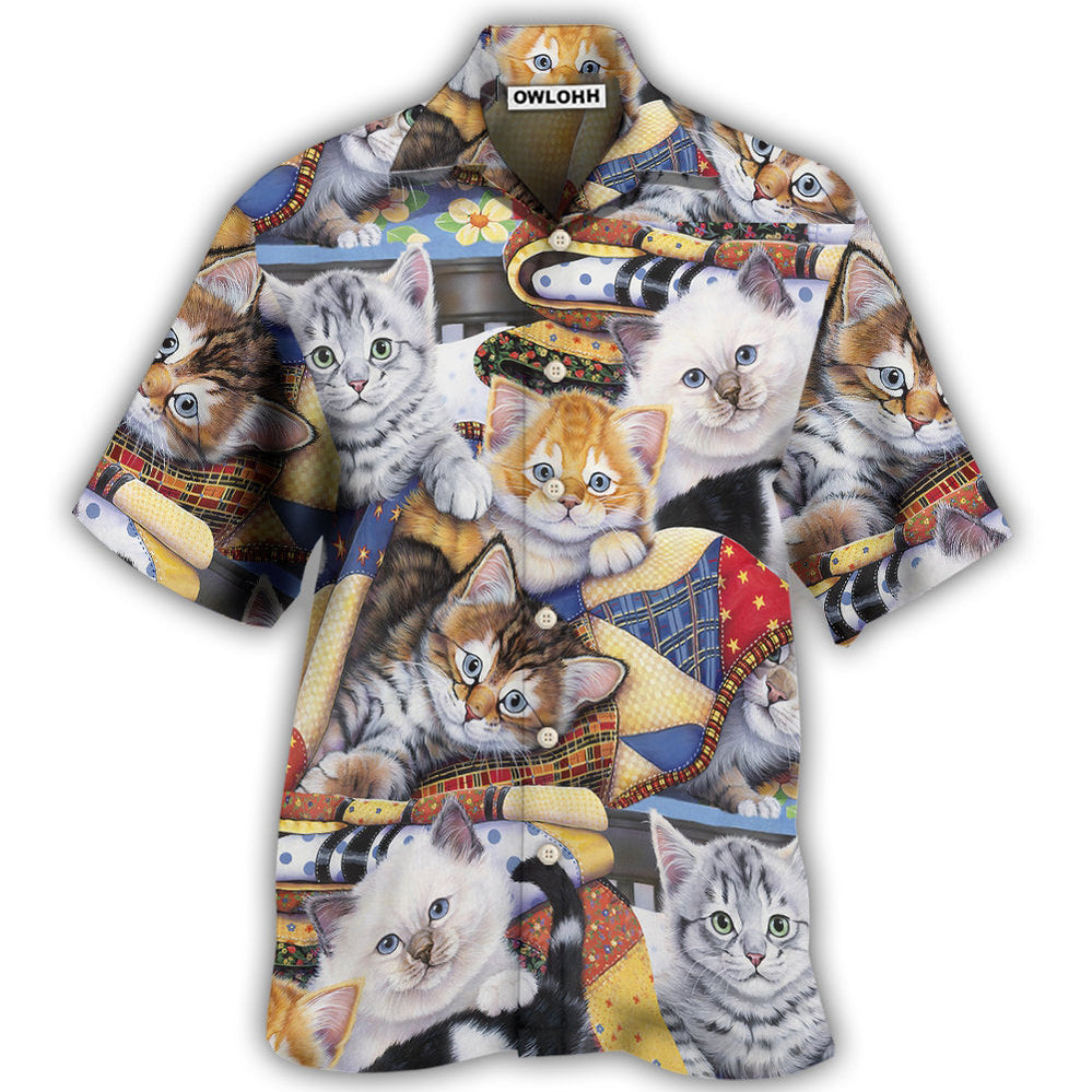 Cat Kitten Is So Cute - Hawaiian Shirt - Owl Ohh for men and women, kids - Owl Ohh