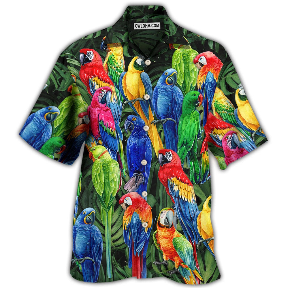 Parrot Family Colorful Tropical - Hawaiian Shirt - Owl Ohh - Owl Ohh