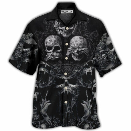 Skull Scary Darkness Art - Hawaiian Shirt - Owl Ohh - Owl Ohh