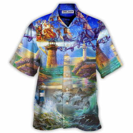 Lighthouse Christmas Shine Your Light In Storm And Darkness - Hawaiian Shirt - Owl Ohh - Owl Ohh