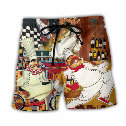 Chef Funny Cooking Vintage Dinner's Time - Beach Short - Owl Ohh - Owl Ohh