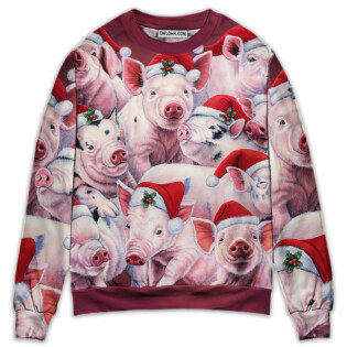 Christmas Piggies Funny Xmas Is Coming Art Style - Sweater - Ugly Christmas Sweaters - Owl Ohh - Owl Ohh