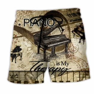 Piano Is My Therapy Vintage - Beach Short - Owl Ohh - Owl Ohh