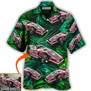 Car Dirty Track Racing Tropical Flower Custom Photo - Hawaiian Shirt - Owl Ohh - Owl Ohh