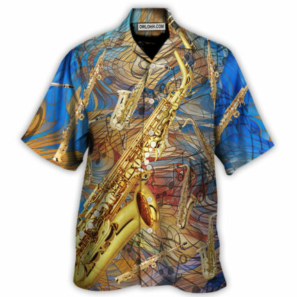 Saxophone Music See The Sound - Hawaiian Shirt - Owl Ohh for men and women, kids - Owl Ohh