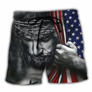 Jesus America One Nation Under God - Beach Short - Owl Ohh - Owl Ohh