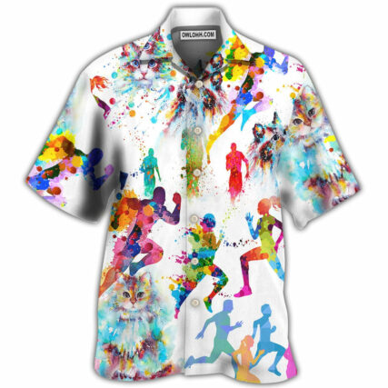 Cat I Like Cat And Running - Hawaiian Shirt - Owl Ohh - Owl Ohh