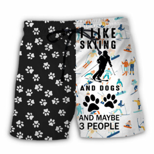 Skiing I Like Skiing And Dogs - Beach Short - Owl Ohh - Owl Ohh