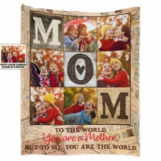 Mother's Day Mom With Me You Are The World Custom Photo Personalized - Flannel Blanket - Personalized Photo Gifts - Owl Ohh