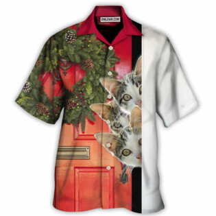 Christmas Cat Looking Forward To Christmas - Hawaiian Shirt - Owl Ohh - Owl Ohh