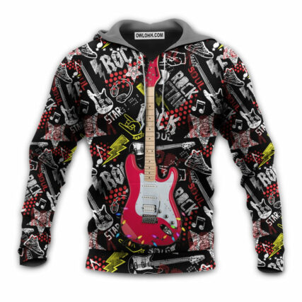 Christmas Guitar Rock Soul Merry Xmas - Hoodie - Owl Ohh - Owl Ohh