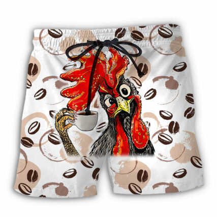 Coffee I Like Chickens And Coffee - Beach Short - Owl Ohh - Owl Ohh