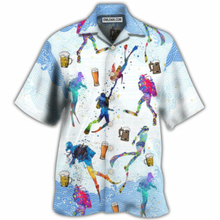 Diving I Like Beer And Diving - Hawaiian Shirt - Owl Ohh - Owl Ohh