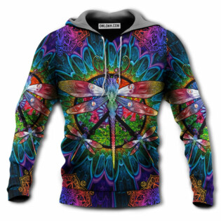 Hippie Colorful Dragonfly Mandala Peace Life - Hoodie - Owl Ohh - Owl Ohh
