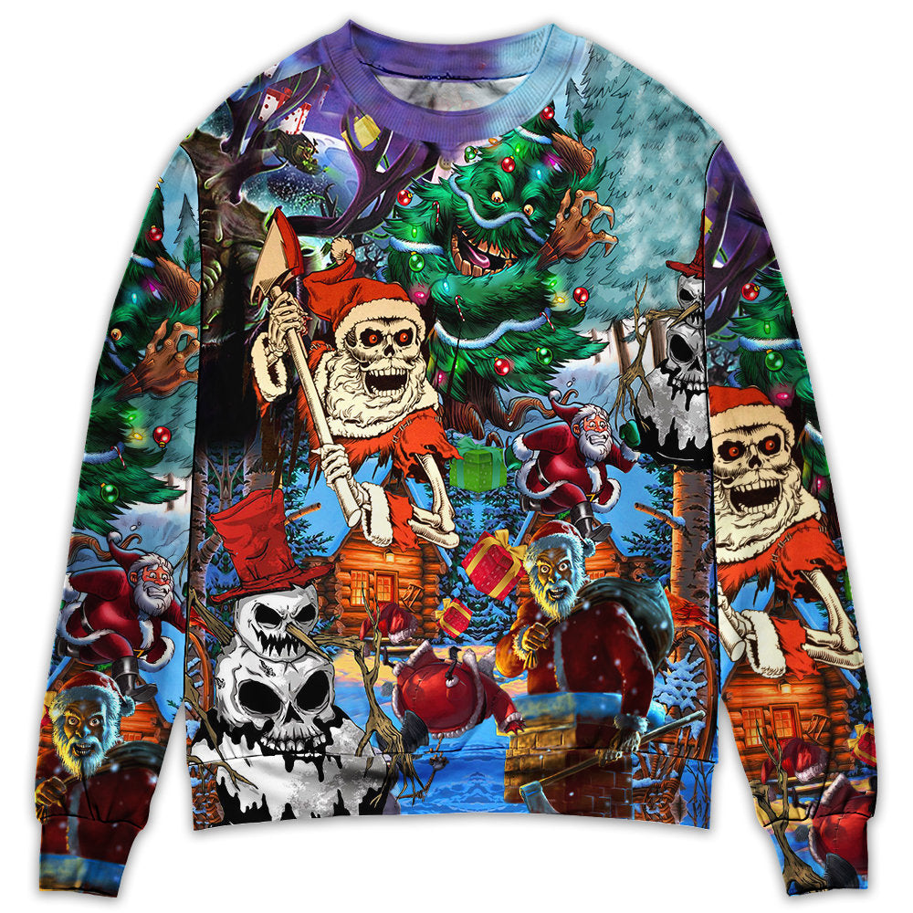 Christmas Skull And Christmas Scary - Sweater - Ugly Christmas Sweaters - Owl Ohh - Owl Ohh