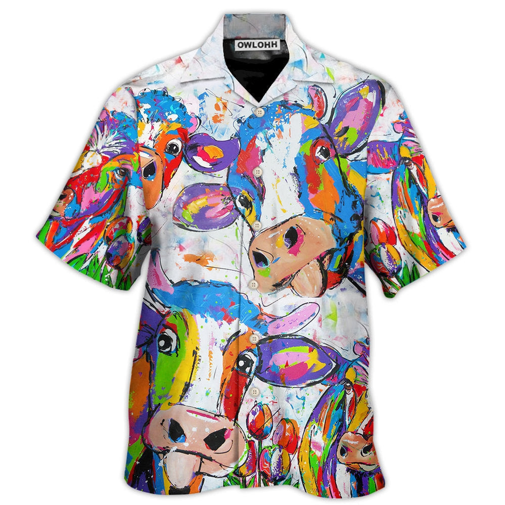 Cow Funny Amazing Colorful - Hawaiian Shirt - Owl Ohh - Owl Ohh